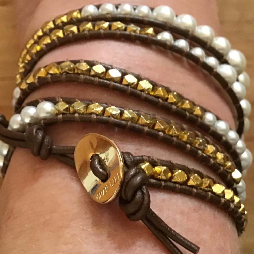Pearl & Leather BoHo Wrap Bracelet - Picture 2 of 5